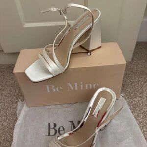 Mine Cream Strappy Block Heels